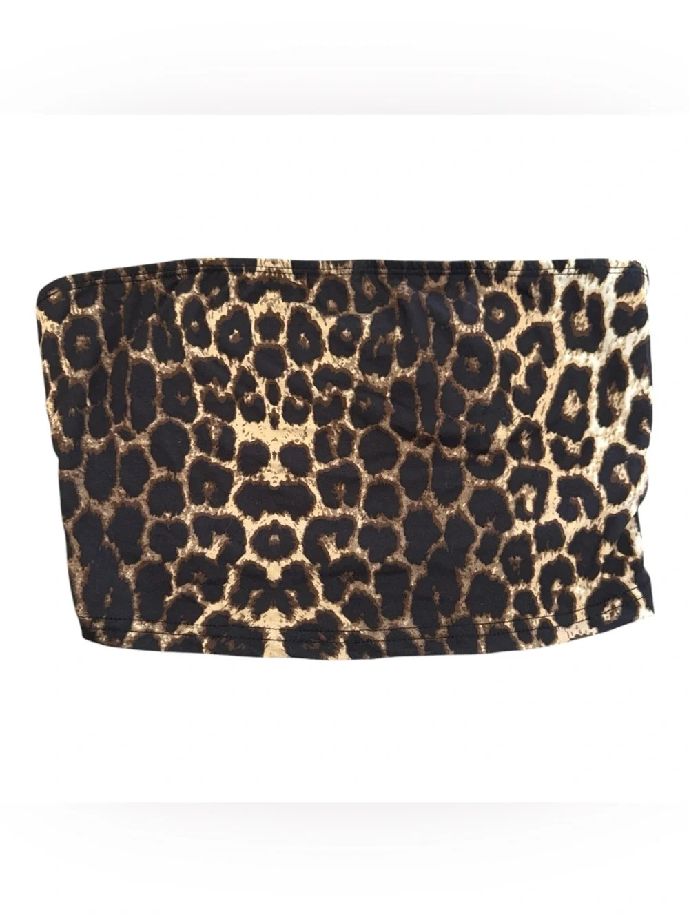 Leopard Print Tube Top Brown/Black NWT Sleeveless Crop Top Summer Animal Print